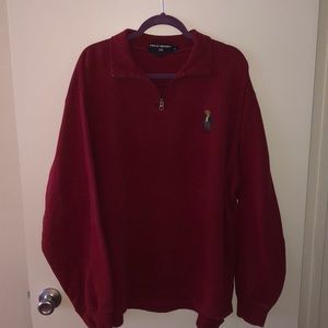 VINTAGE RALPH LAUREN POLO BEAR RUGBY HALF ZIP